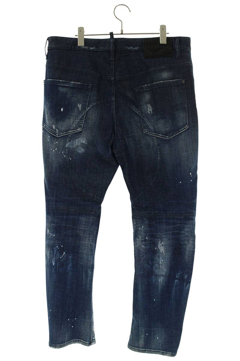 DSQUARED 21SS Distressed Paint Splatter Denim Pants Size 38