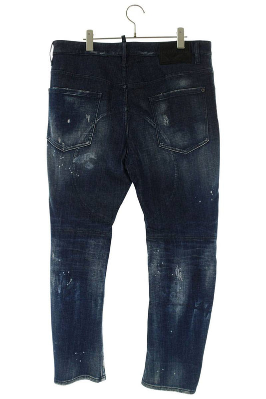 DSQUARED 21SS Distressed Paint Splatter Denim Pants Size 38