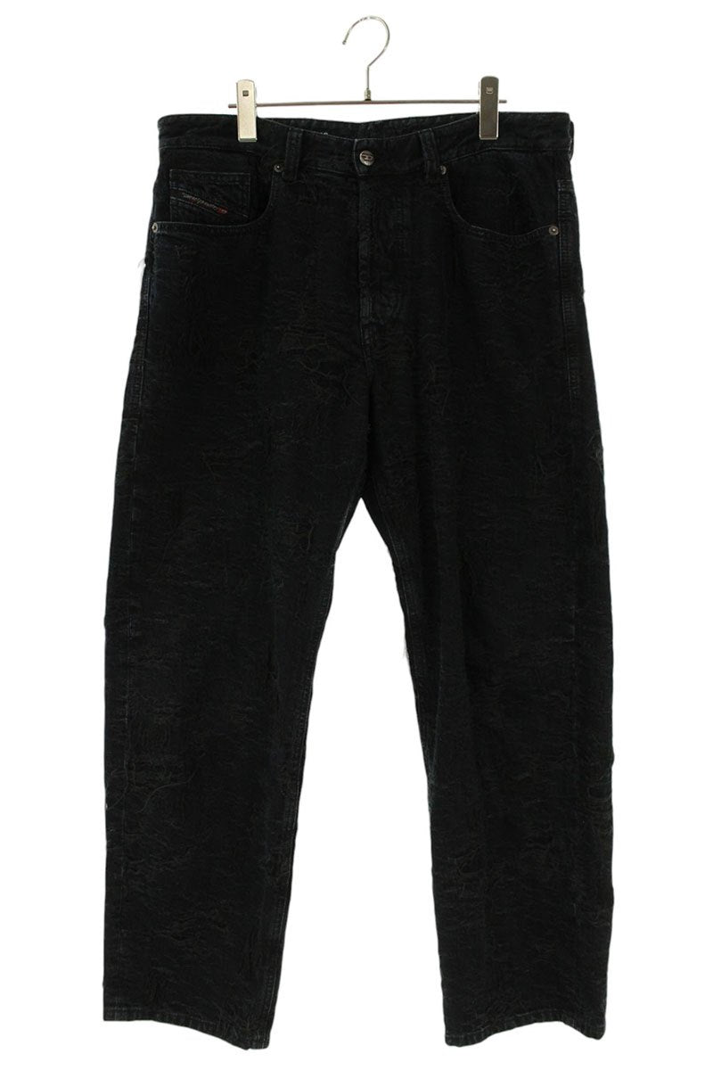 DIESEL Black Jacquard Fabric Regular Denim Pants Size 32