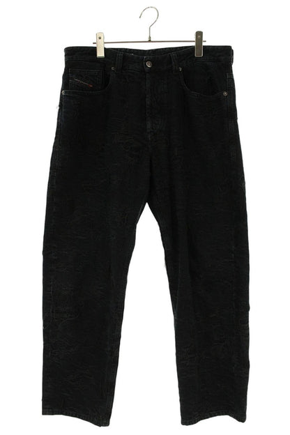 DIESEL Black Jacquard Fabric Regular Denim Pants Size 32