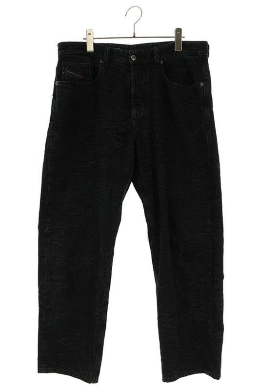 DIESEL Black Jacquard Fabric Regular Denim Pants Size 32