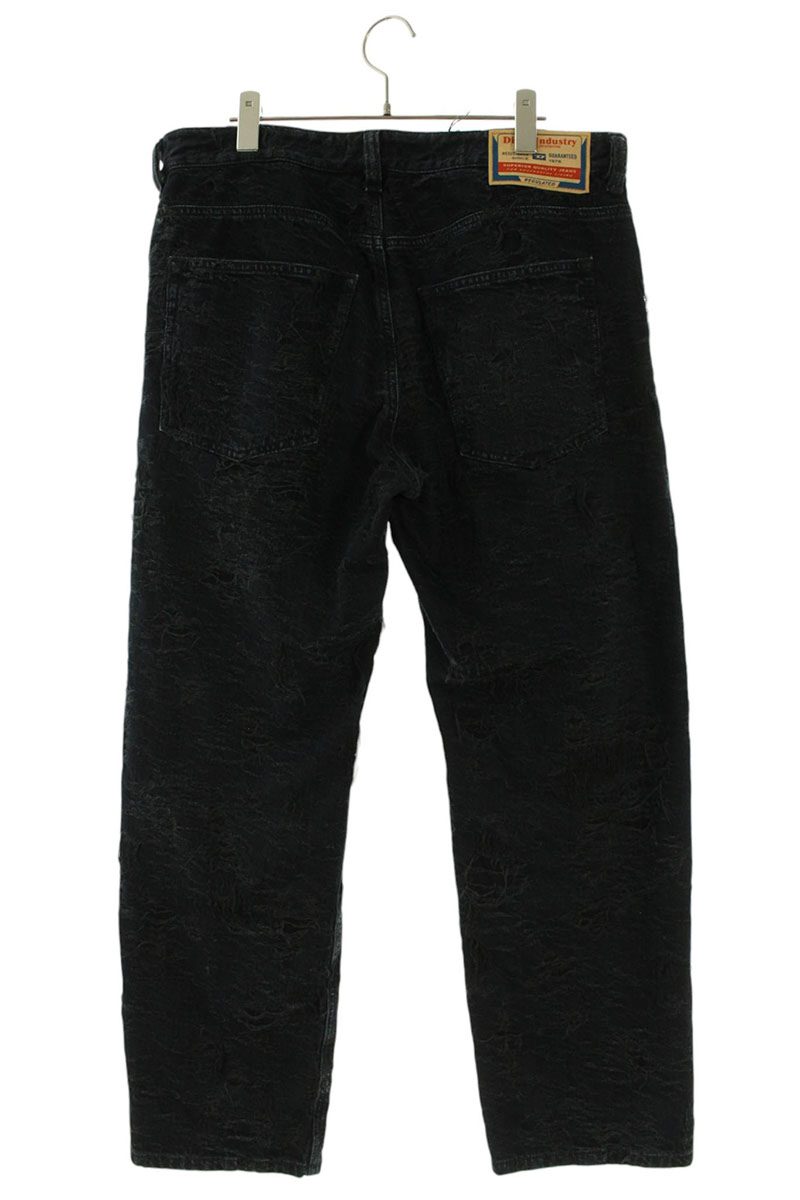 DIESEL Black Jacquard Fabric Regular Denim Pants Size 32