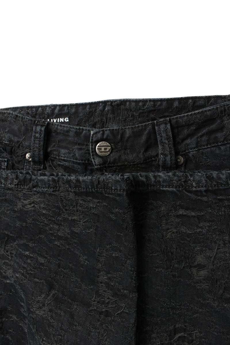 DIESEL Black Jacquard Fabric Regular Denim Pants Size 32