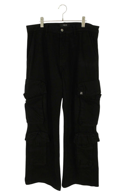 AMIRI Black Coated Cargo Flare Denim Pants Size 33