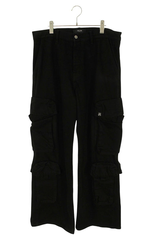 AMIRI Black Coated Cargo Flare Denim Pants Size 33