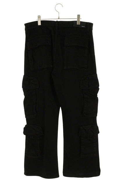 AMIRI Black Coated Cargo Flare Denim Pants Size 33