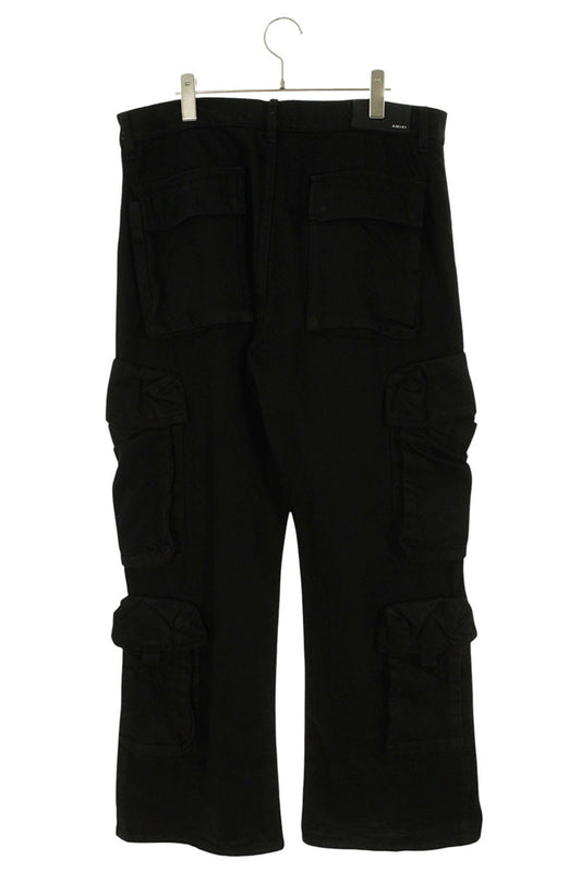 AMIRI Black Coated Cargo Flare Denim Pants Size 33