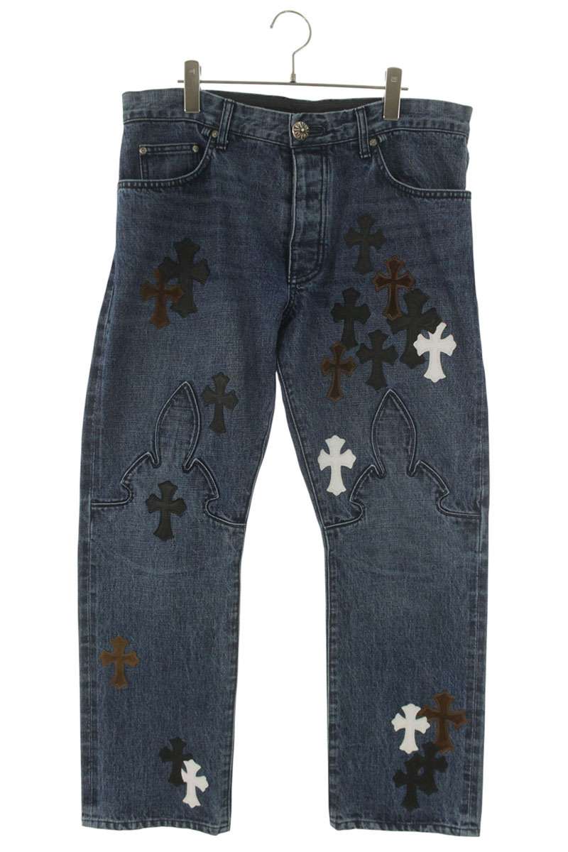 Chrome Hearts JEAN STRTLG FBRC Washed Patch Jeans Size 36