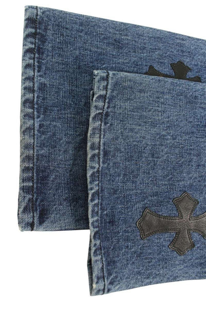 Chrome Hearts JEAN STRTLG FBRC Washed Patch Jeans Size 36