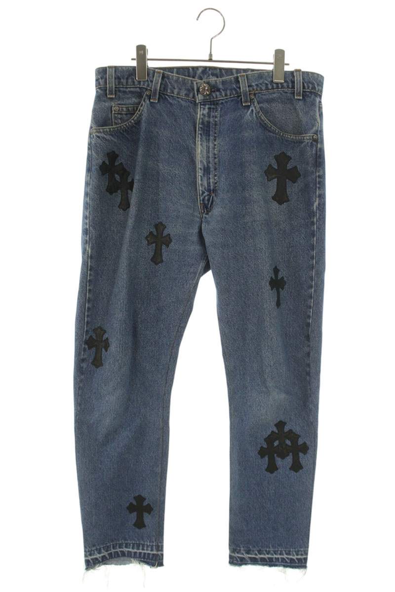 Chrome Hearts U VNTG JEAN BLU ORNG TAB 505 Cross Size 33