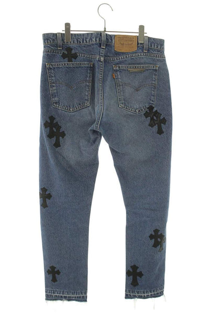 Chrome Hearts U VNTG JEAN BLU ORNG TAB 505 Cross Size 33