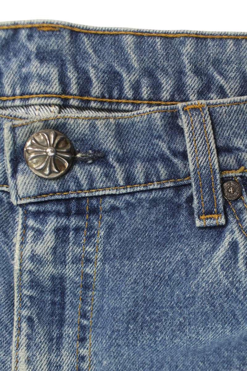 Chrome Hearts U VNTG JEAN BLU ORNG TAB 505 Cross Size 33