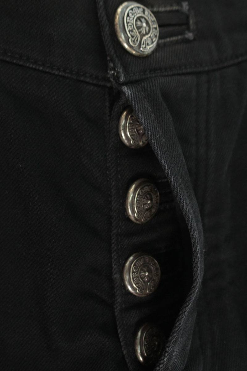 Chrome Hearts DNM PANTS BLK Flare Knee Stitch Denim Size 29