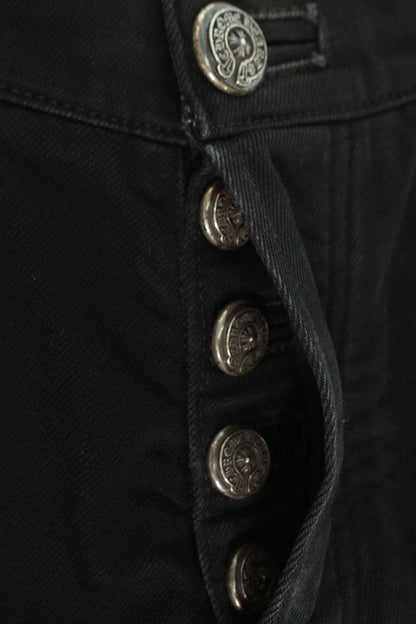 Chrome Hearts DNM PANTS BLK Flare Knee Stitch Denim Size 29