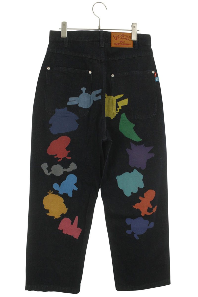 VANDY THE PINK Graphic Print Denim Pants Blue Size 28