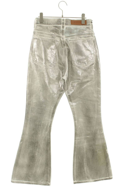 MASU Silver Coated Bell Bottom Denim Pants Silver Size 31