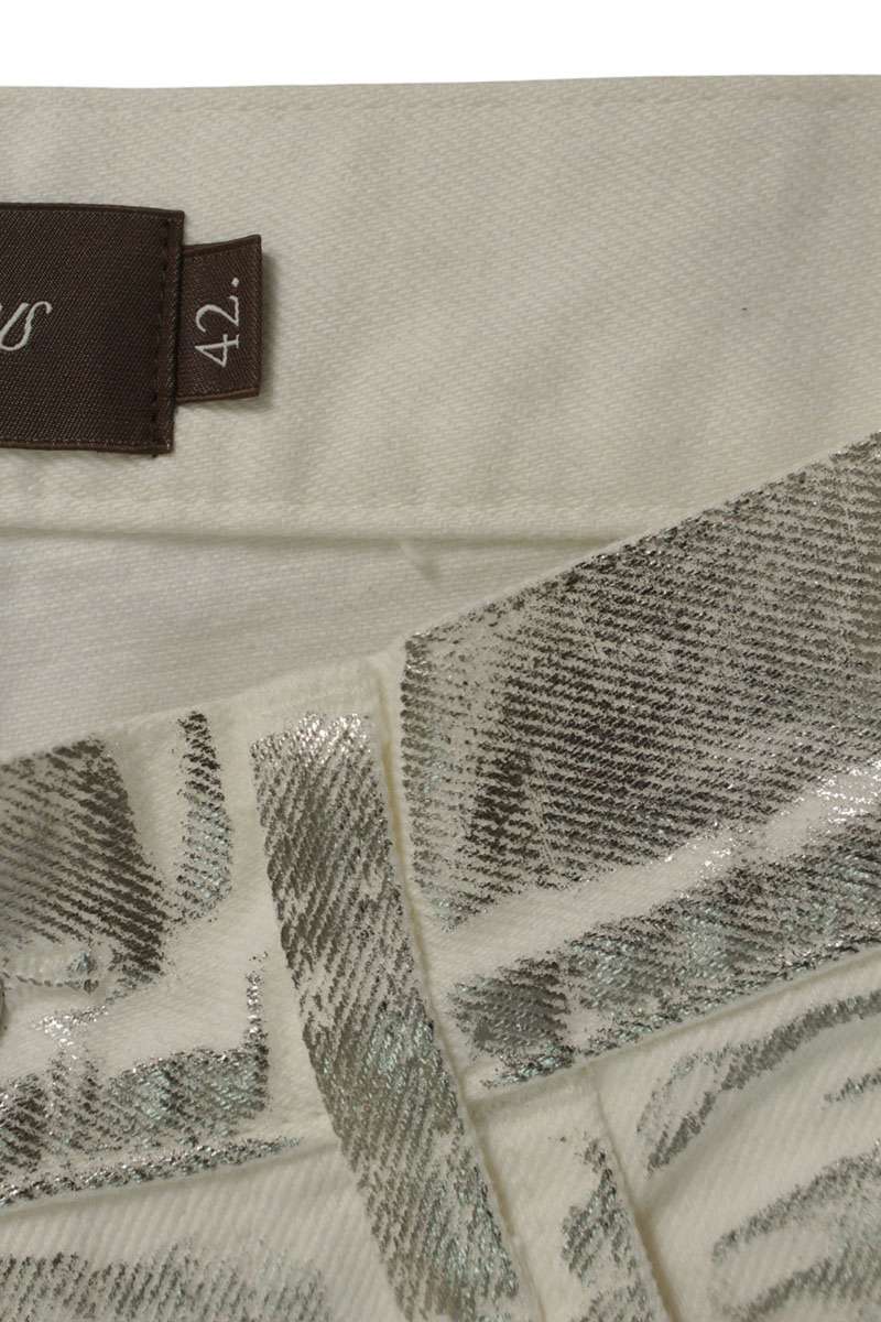 MASU Silver Coated Bell Bottom Denim Pants Silver Size 31