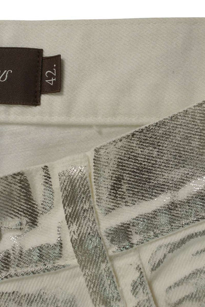 MASU Silver Coated Bell Bottom Denim Pants Silver Size 31