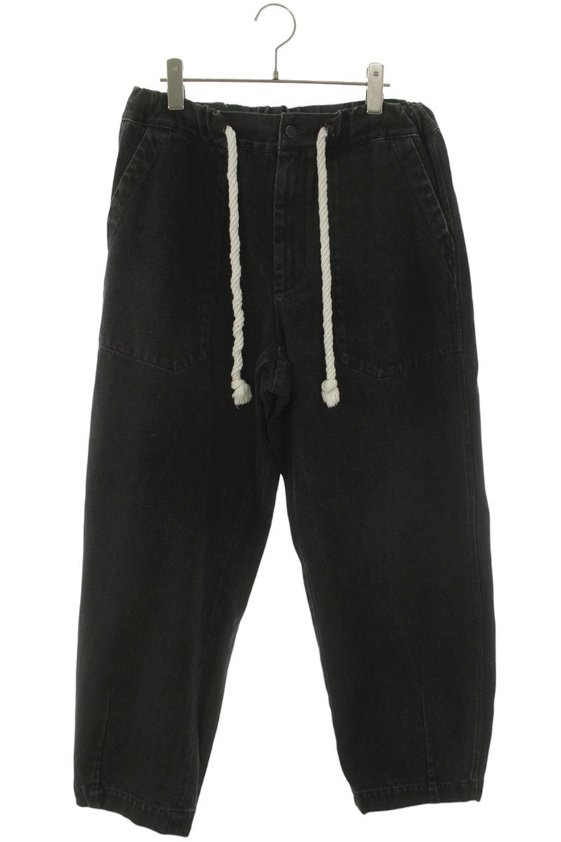 ANN DEMEULEMEESTER Wide Easy Denim Pants Black Size 28