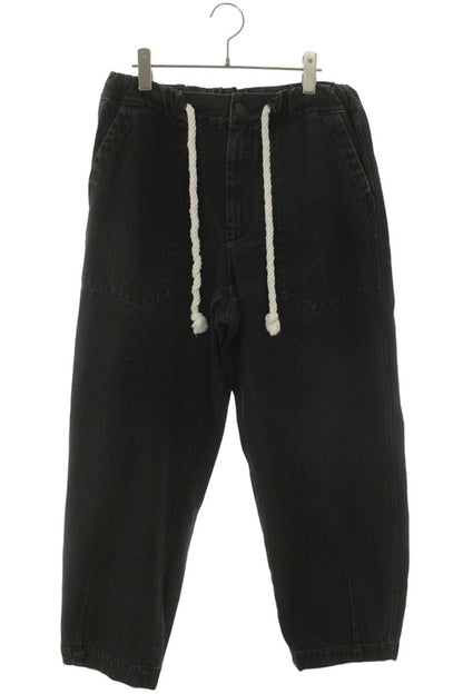 ANN DEMEULEMEESTER Wide Easy Denim Pants Black Size 28