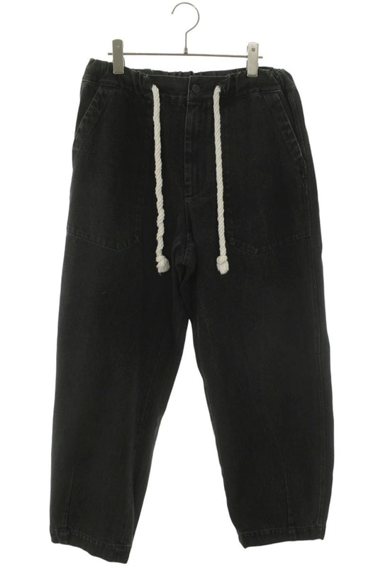 ANN DEMEULEMEESTER Wide Easy Denim Pants Black Size 28