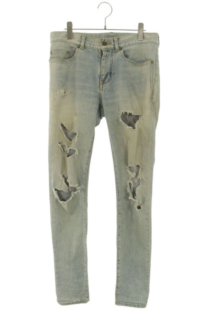 SAINT LAURENT PARIS Destroyed Denim Light Blue Size 28