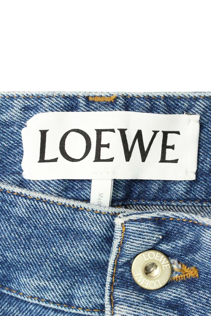 LOEWE Anagram Embroidered Baggy Denim Pants Indigo Size 38