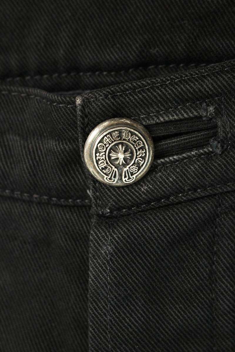 Chrome Hearts DNM PANTS BLK Flare Knee Stitch Denim Size 27