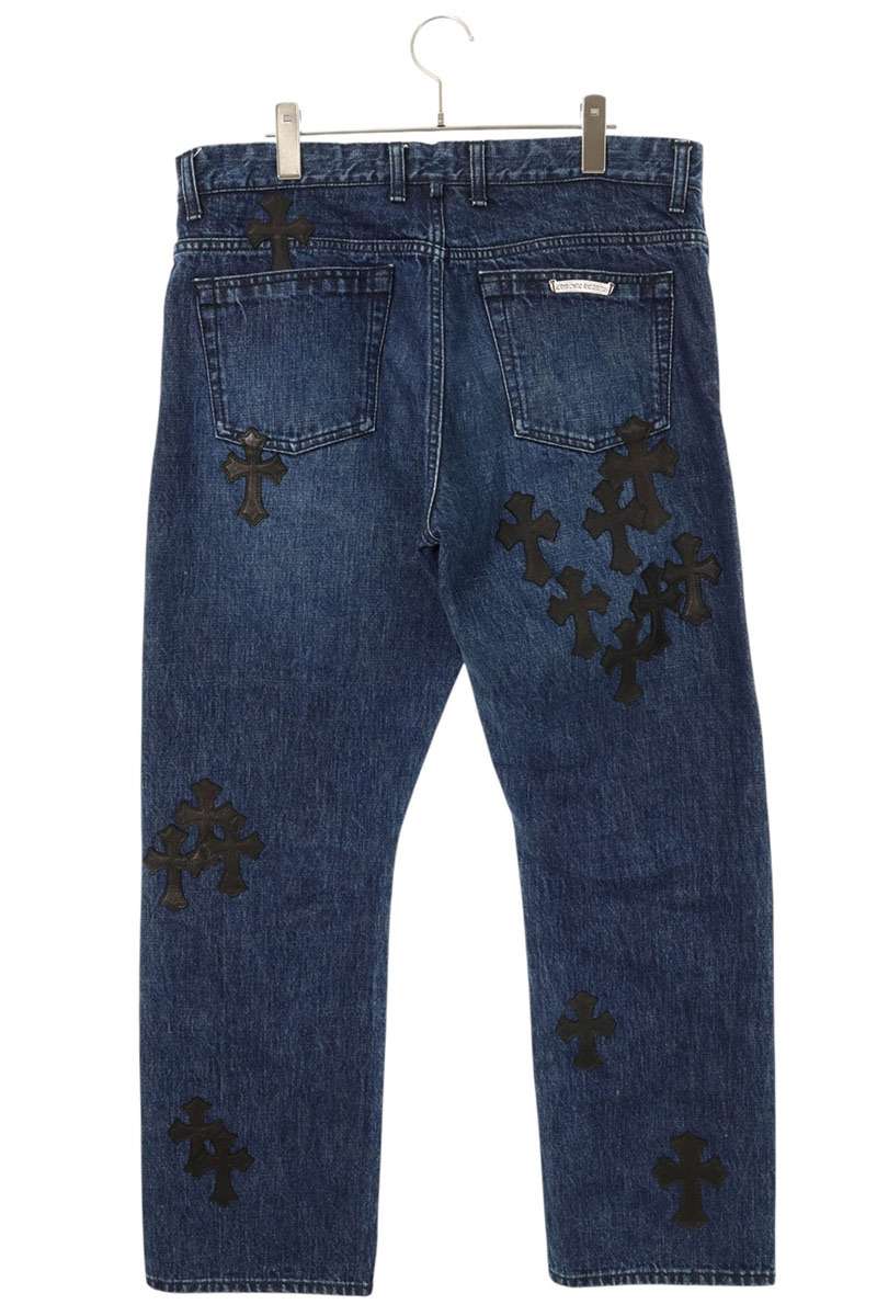 Chrome Hearts JEAN SL FLEURKNEE Cross Patch Jeans Size 36