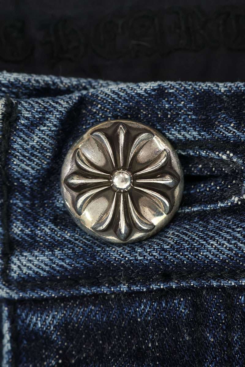 Chrome Hearts JEAN SL FLEURKNEE Cross Patch Jeans Size 36