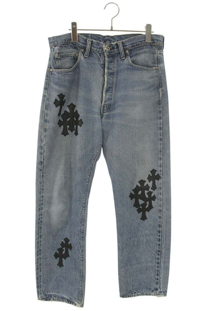 Chrome Hearts U VNTG JEAN BLU RED TAB Cross Patch Size 32