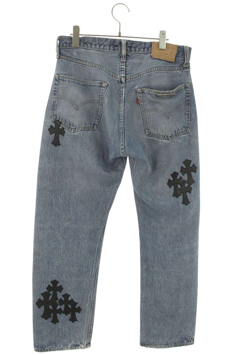 Chrome Hearts U VNTG JEAN BLU RED TAB Cross Patch Size 32