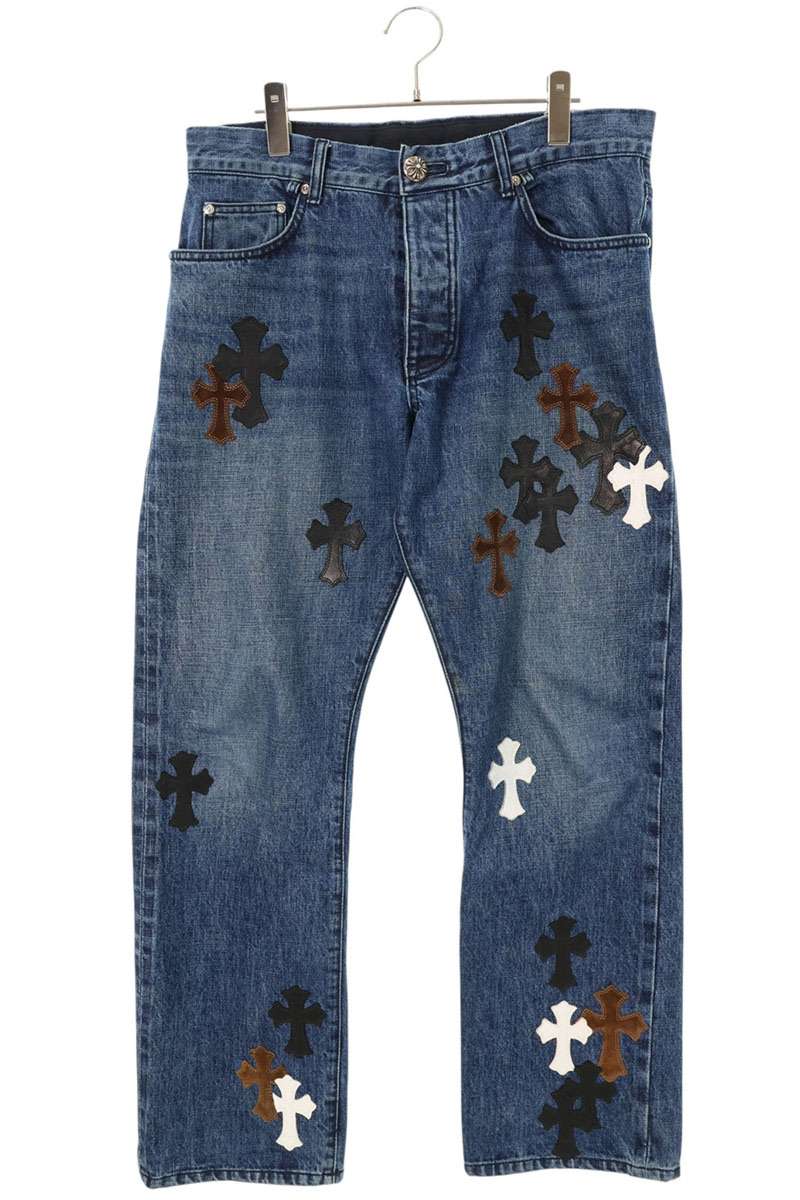 Chrome Hearts JEAN STRTLG FBRC Washed Cross Patch Size 34