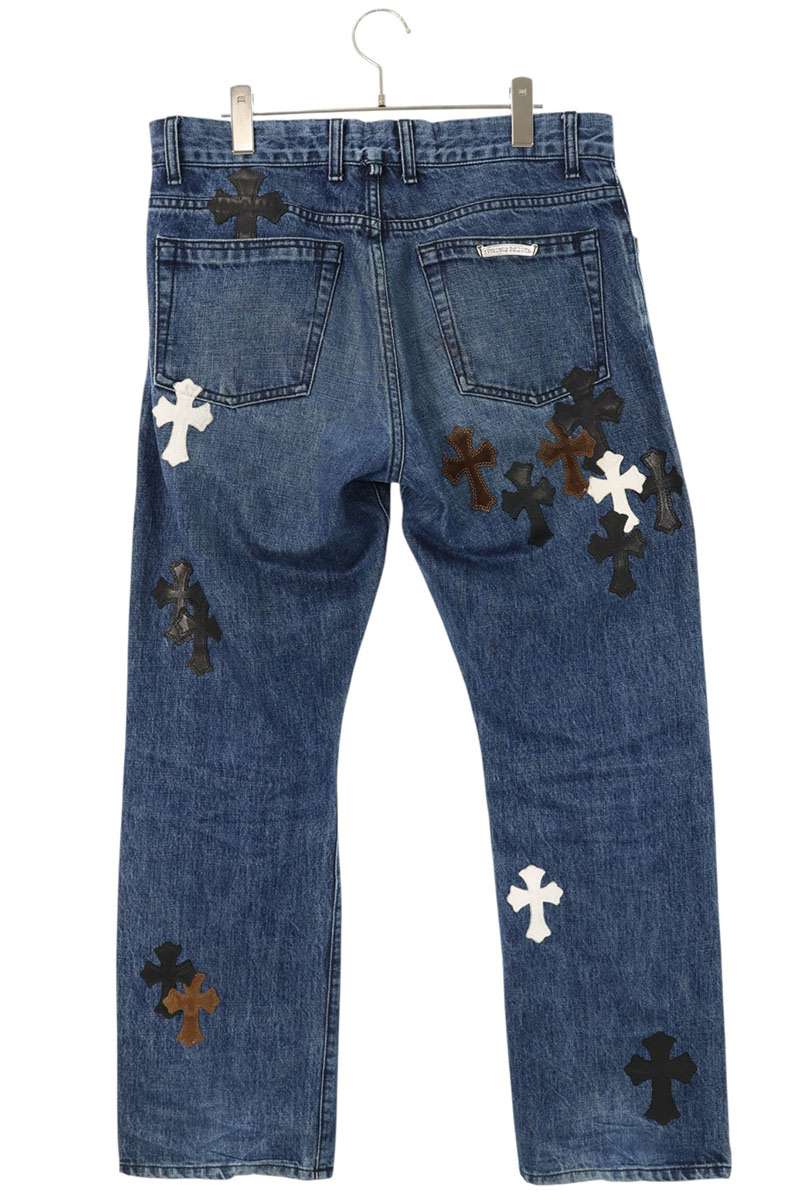 Chrome Hearts JEAN STRTLG FBRC Washed Cross Patch Size 34