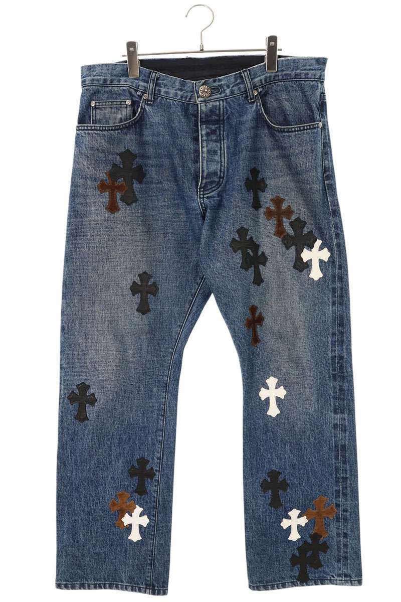 Chrome Hearts JEAN STRTLG FBRC Cross Patch Denim Size 36