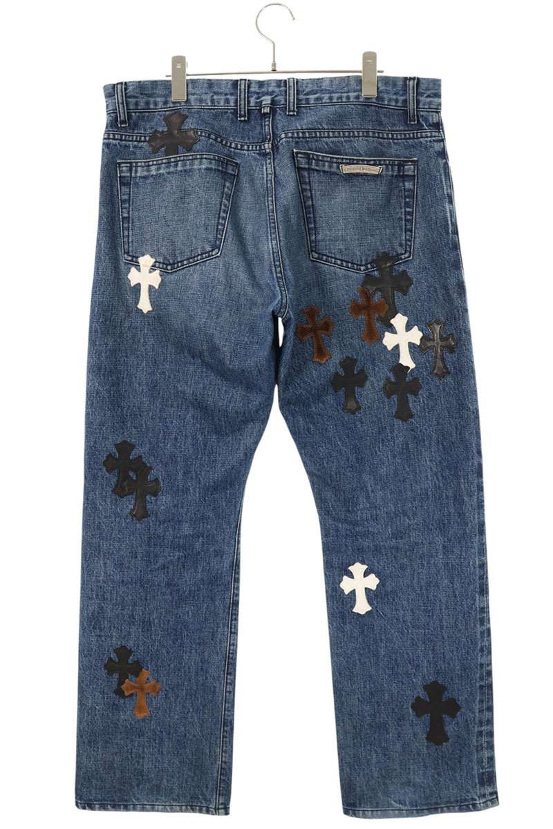 Chrome Hearts JEAN STRTLG FBRC Cross Patch Denim Size 36
