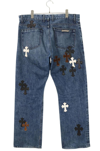 Chrome Hearts JEAN STRTLG FBRC Cross Patch Denim Size 36