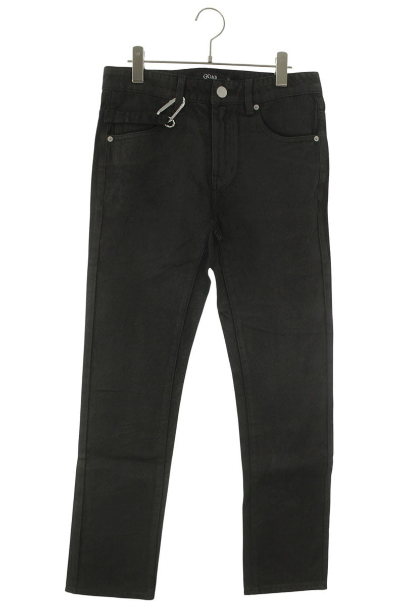 GOAR ARCHIVE Black Wax Coated Straight Denim Pants Size 32