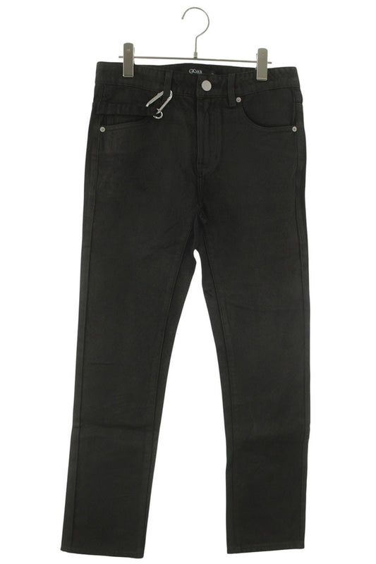 GOAR ARCHIVE Black Wax Coated Straight Denim Pants Size 32