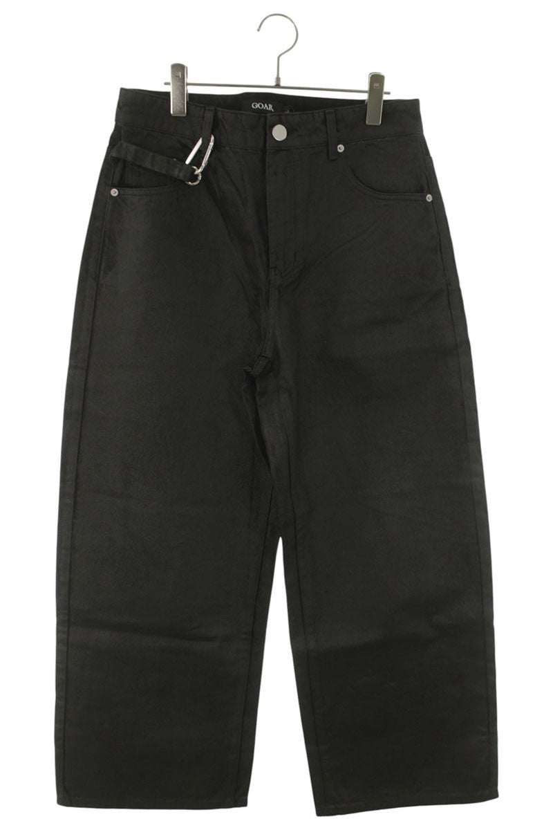 GOAR ARCHIVE Black Wax Coated Baggy Denim Pants Size 34