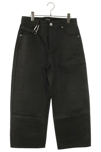GOAR ARCHIVE Black Wax Coated Baggy Denim Pants Size 34