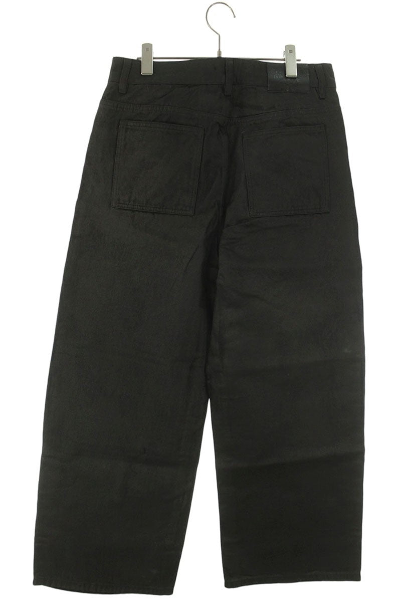 GOAR ARCHIVE Black Wax Coated Baggy Denim Pants Size 34