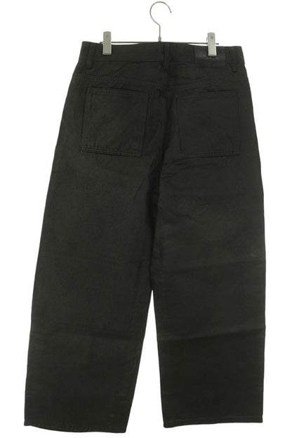 GOAR ARCHIVE Black Wax Coated Baggy Denim Pants Size 34