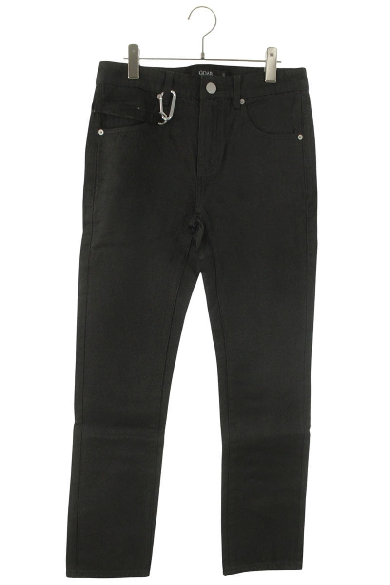 GOAR ARCHIVE Black Wax Coated Straight Denim Pants Size 32