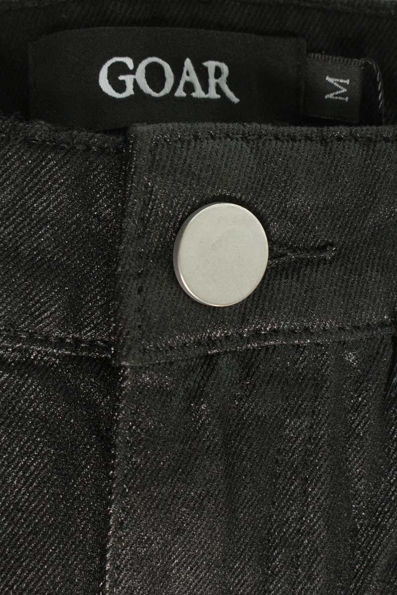 GOAR ARCHIVE Black Wax Coated Straight Denim Pants Size 32