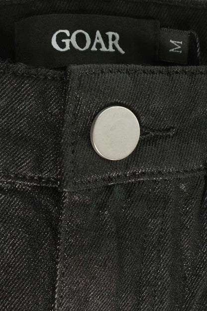 GOAR ARCHIVE Black Wax Coated Straight Denim Pants Size 32