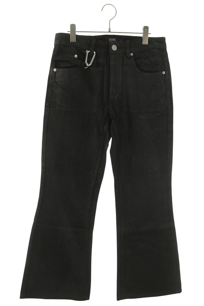 GOAR ARCHIVE Black Wax Coated Flare Denim Pants Size 30