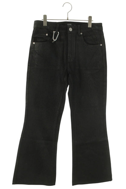 GOAR ARCHIVE Black Wax Coated Flare Denim Pants Size 30