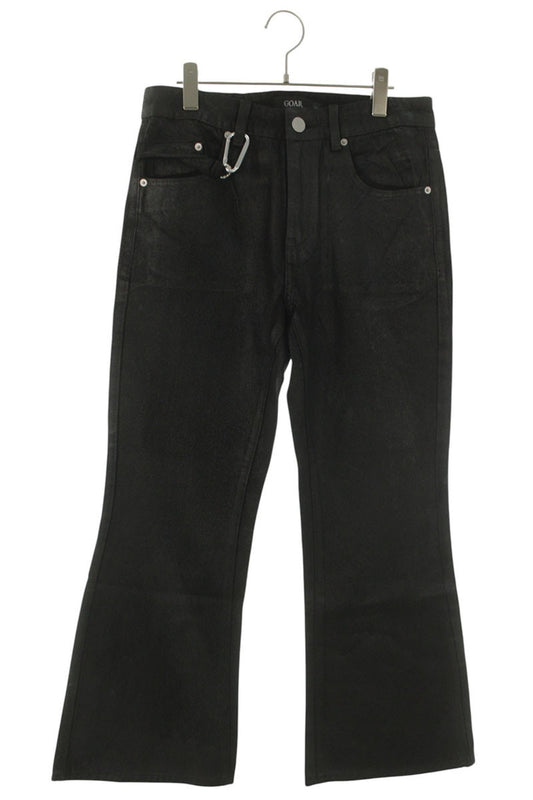 GOAR ARCHIVE Black Wax Coated Flare Denim Pants Size 30