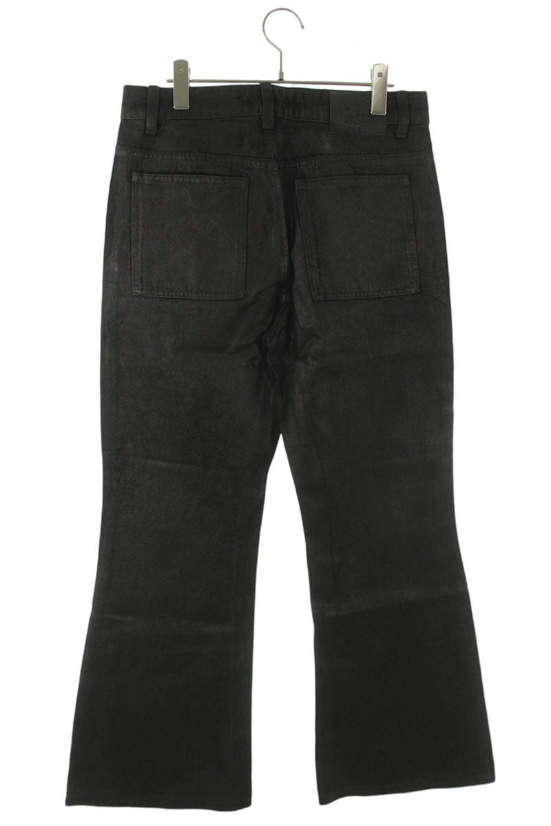 GOAR ARCHIVE Black Wax Coated Flare Denim Pants Size 30